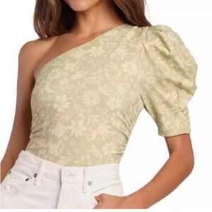 Free People Something Bout You Floral One Shoulder Body Suit Size Small Petite